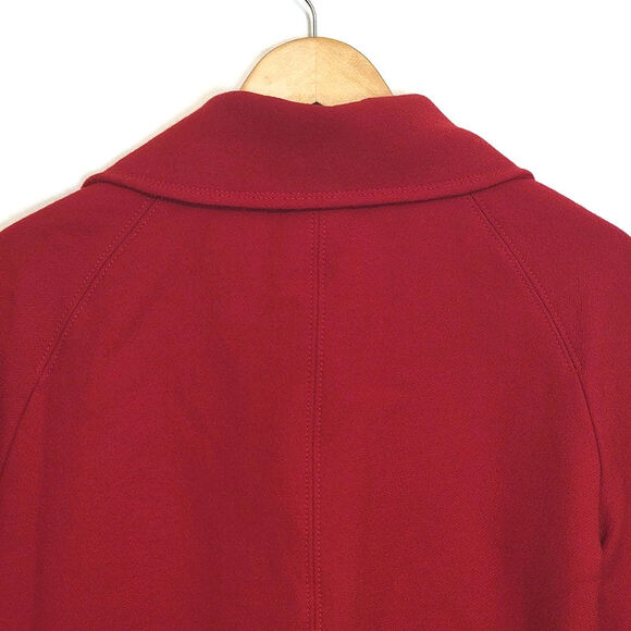 Lafayette 148 New York Red Swing Coat Virgin Wool 3/4 Sleeve Short Size 12 - Picture 8 of 16